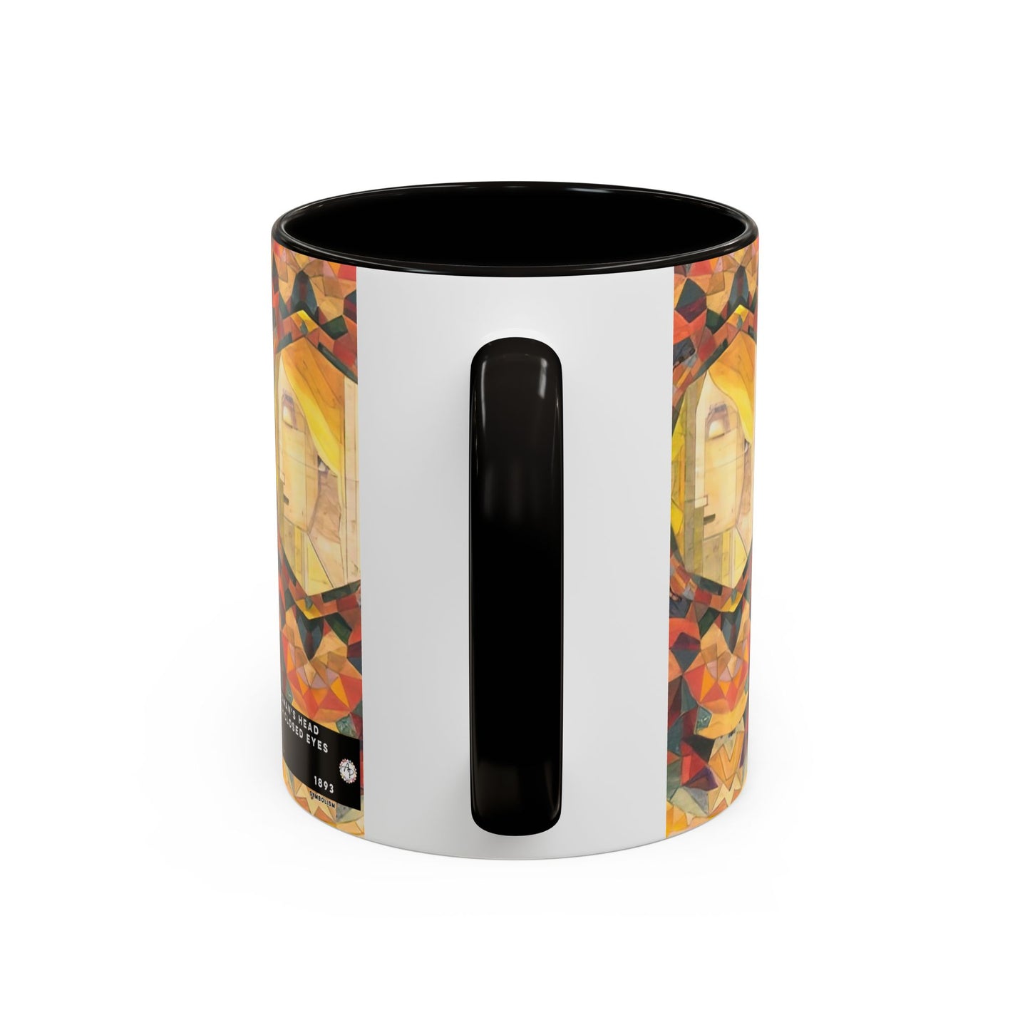 Filiger, Charles - Woman’s Head with Closed Eyes (1893) - Colorful Accent Mugs