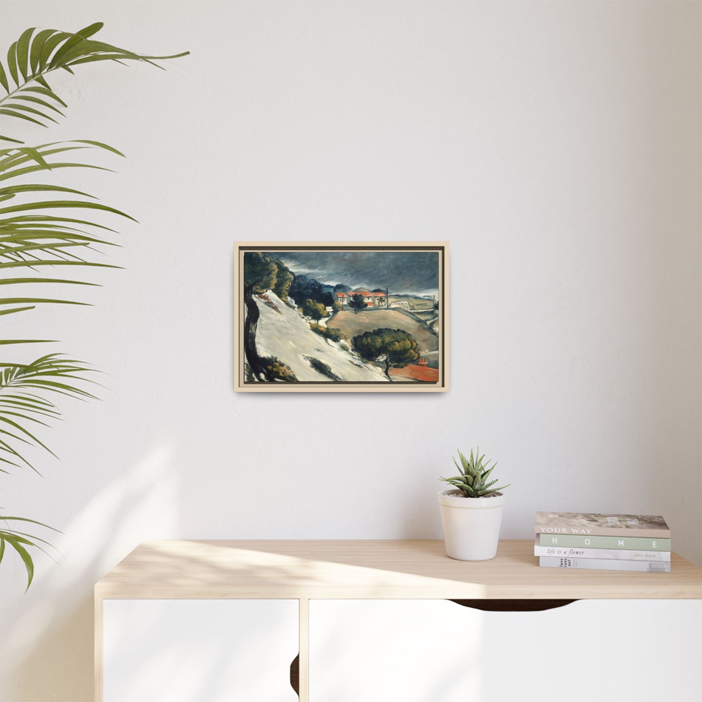 Cézanne, Paul - L’Estaque, Melting Snow (1870) - Matte Canvas, Framed
