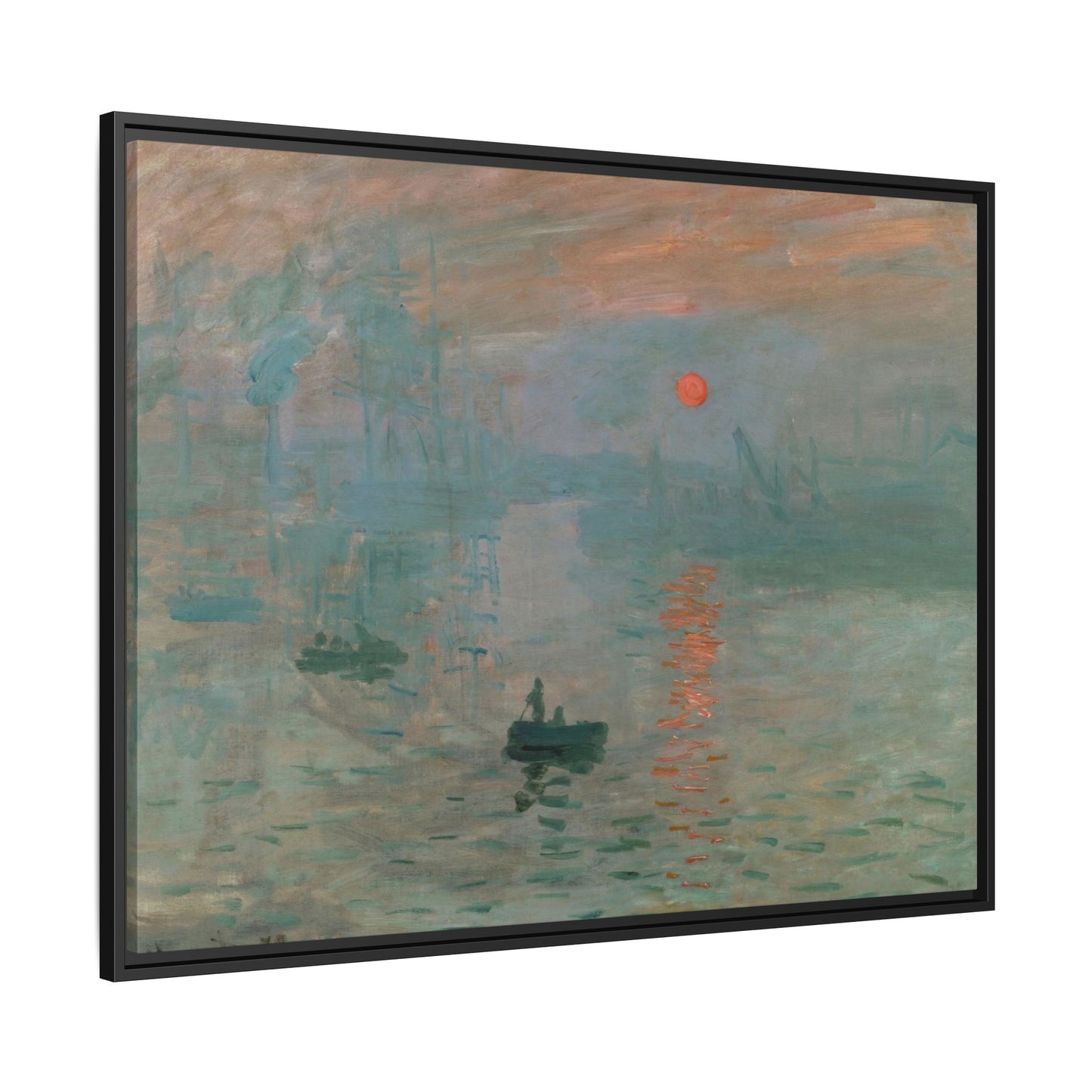 Monet, Claude - Impression, Sunrise (1872) - Matte Canvas, Framed