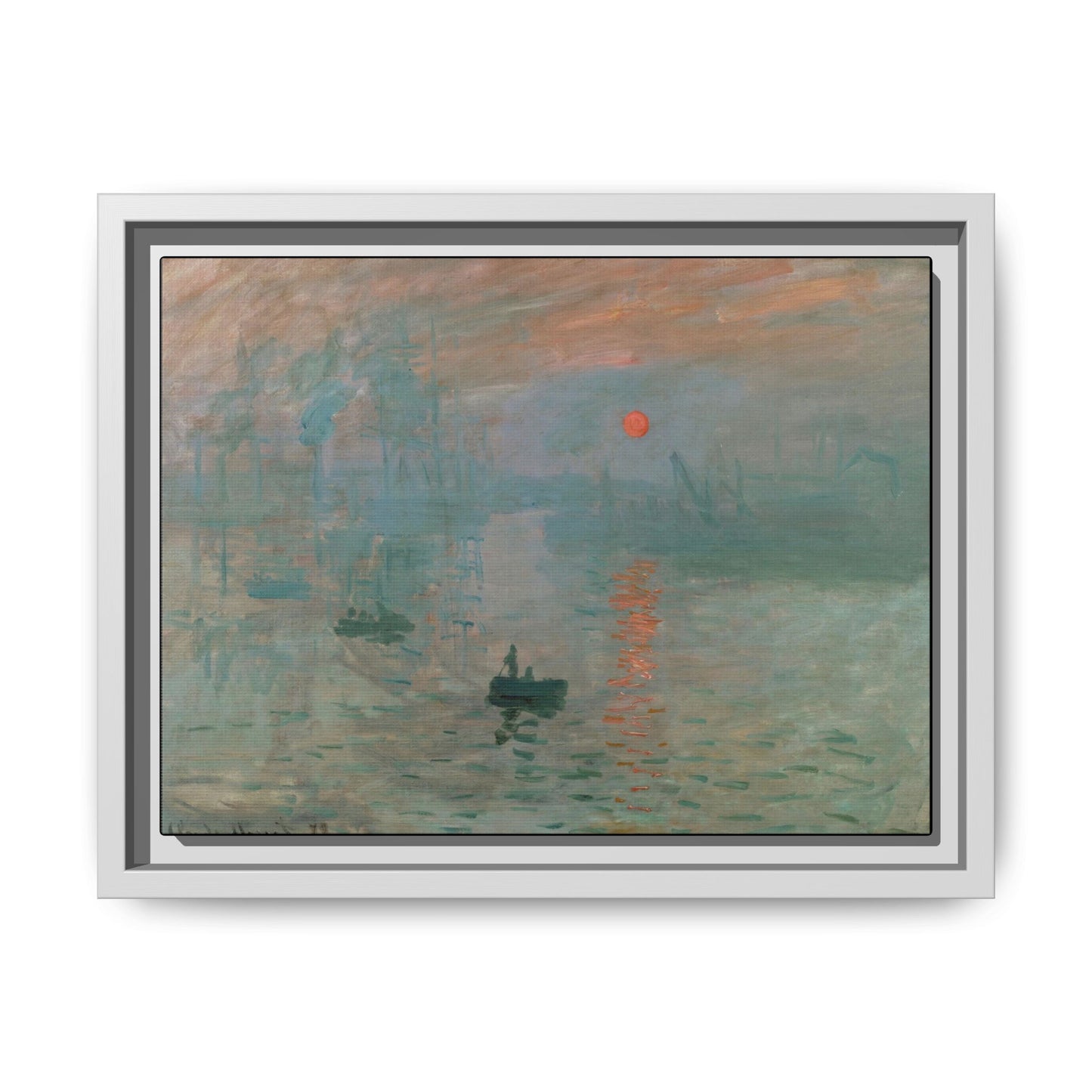 Monet, Claude - Impression, Sunrise (1872) - Matte Canvas, Framed