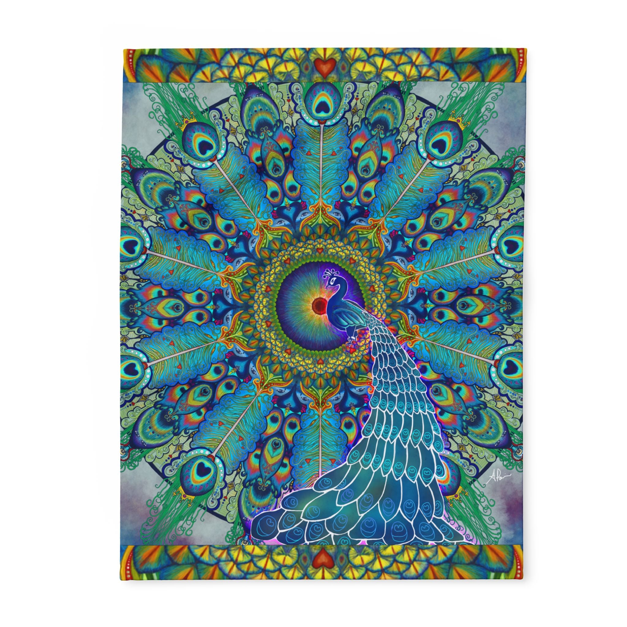 Melek Taus Mandala - Arctic Fleece Blanket
