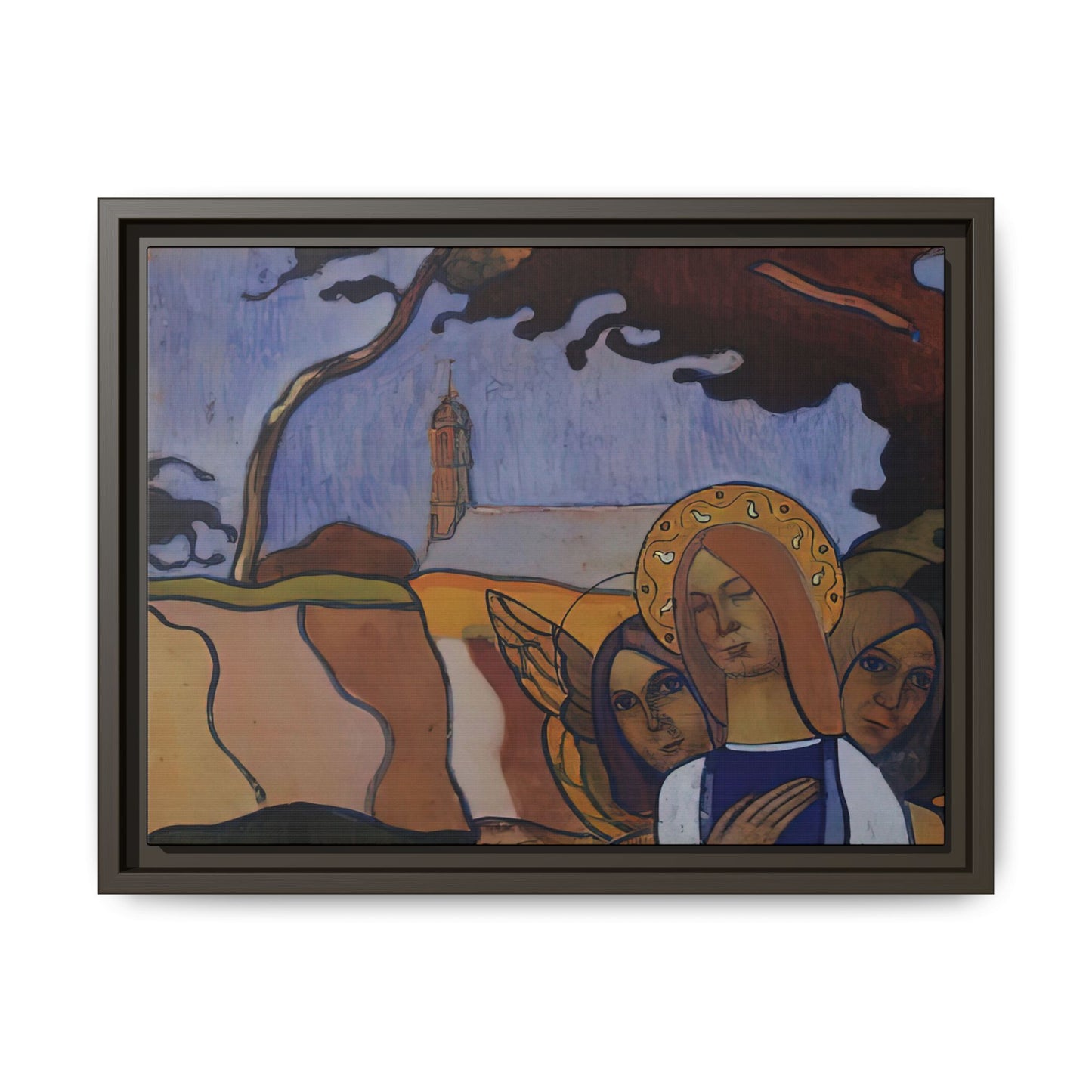 Filiger, Charles - Virgin and Two Angels (1895) - Matte Canvas, Framed