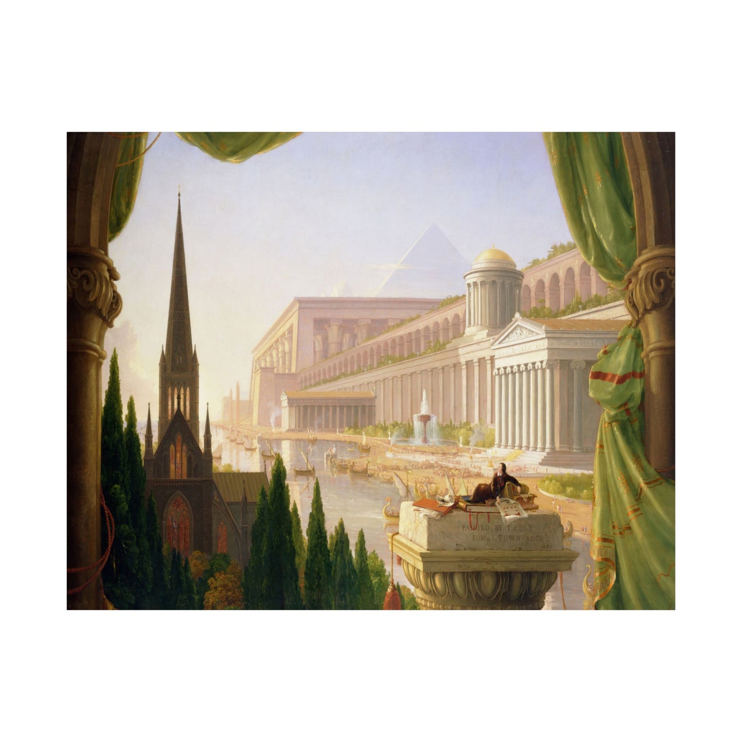 Cole. Thomas - The Architect’s Dream (1840) - Satin Posters
