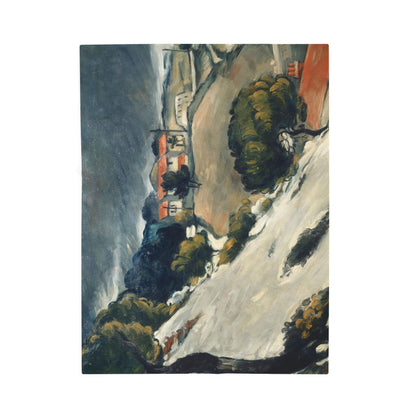 Cézanne, Paul - L’Estaque, Melting Snow (1870) - Velveteen Plush Blanket