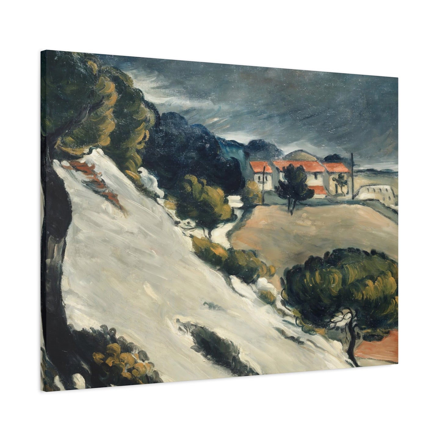 Cézanne, Paul - L’Estaque, Melting Snow (1870) - Canvas Block, unframed