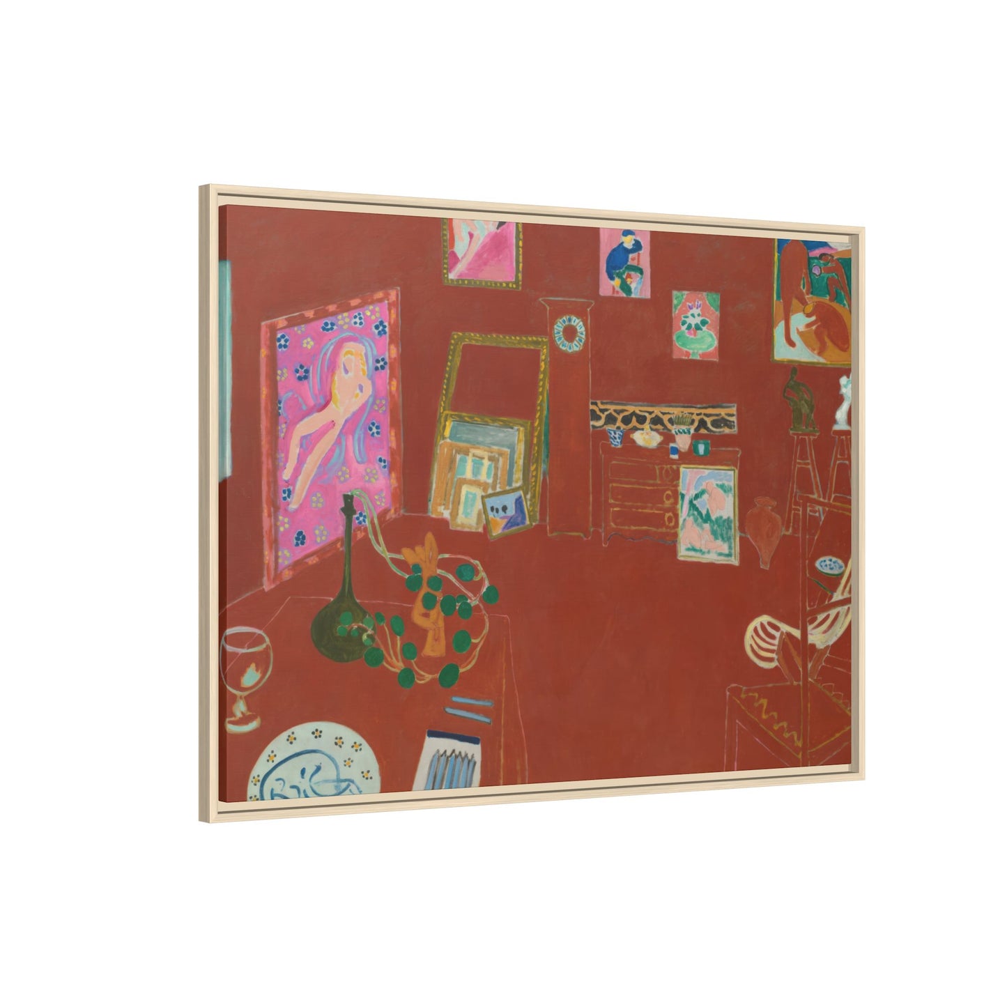 Matisse, Henri - The Red Studio (1911) - Matte Canvas, Framed