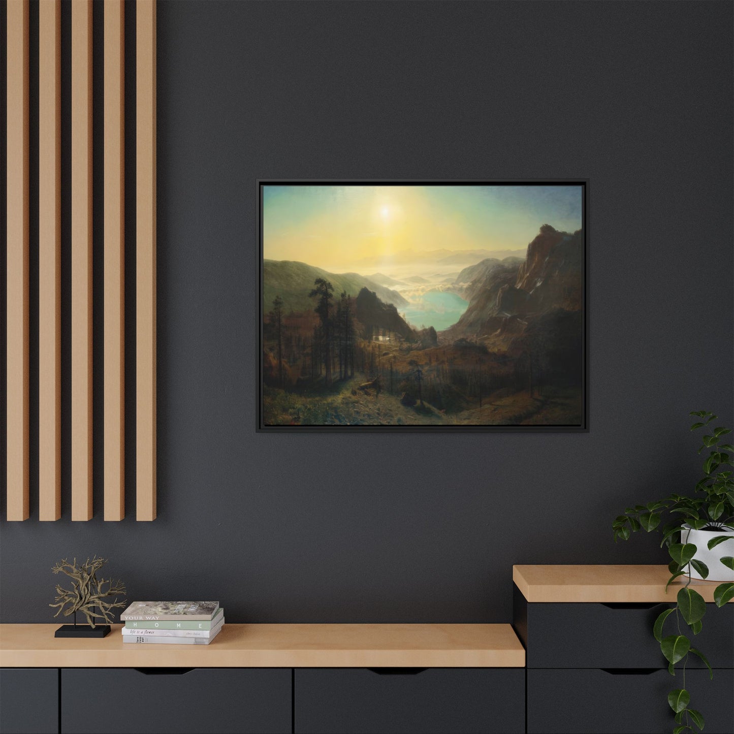 Bierstadt, Albert - Donner Lake from the Summit (1873) - Matte Canvas, Framed