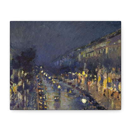 Pissarro, Camille - The Boulevard Montmartre At Night (1897) - Canvas Block, unframed