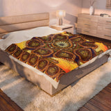 Lion Summer Mandala - Velveteen Plush Blanket