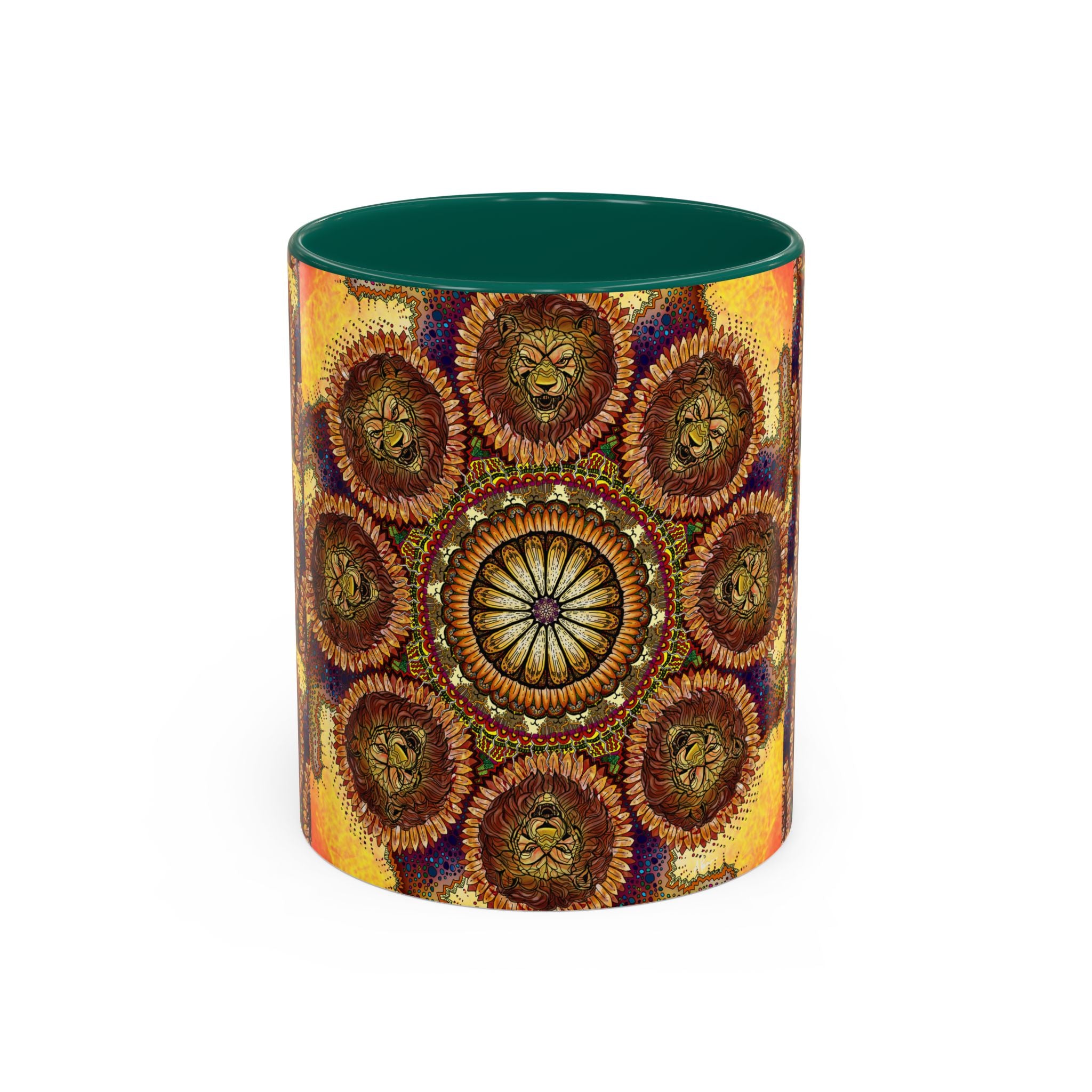 Lion Summer Mandala - Colorful Accent Mugs