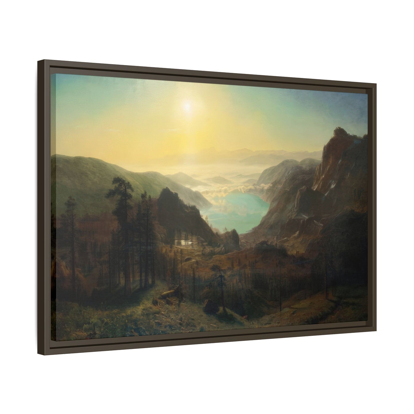 Bierstadt, Albert - Donner Lake from the Summit (1873) - Matte Canvas, Framed