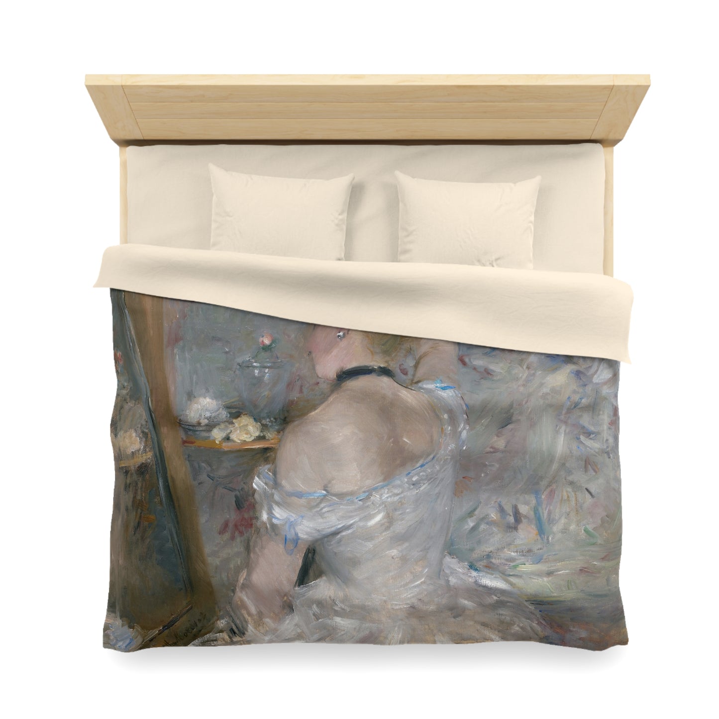 Morisot, Berthe - Woman at Her Toilette (1880) - Microfiber Duvet Cover