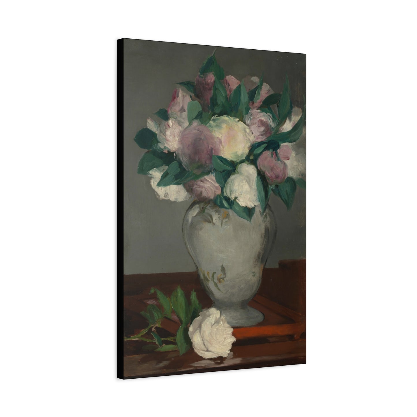 Manet, Édouard - Peonies (1864) - Canvas Block, unframed