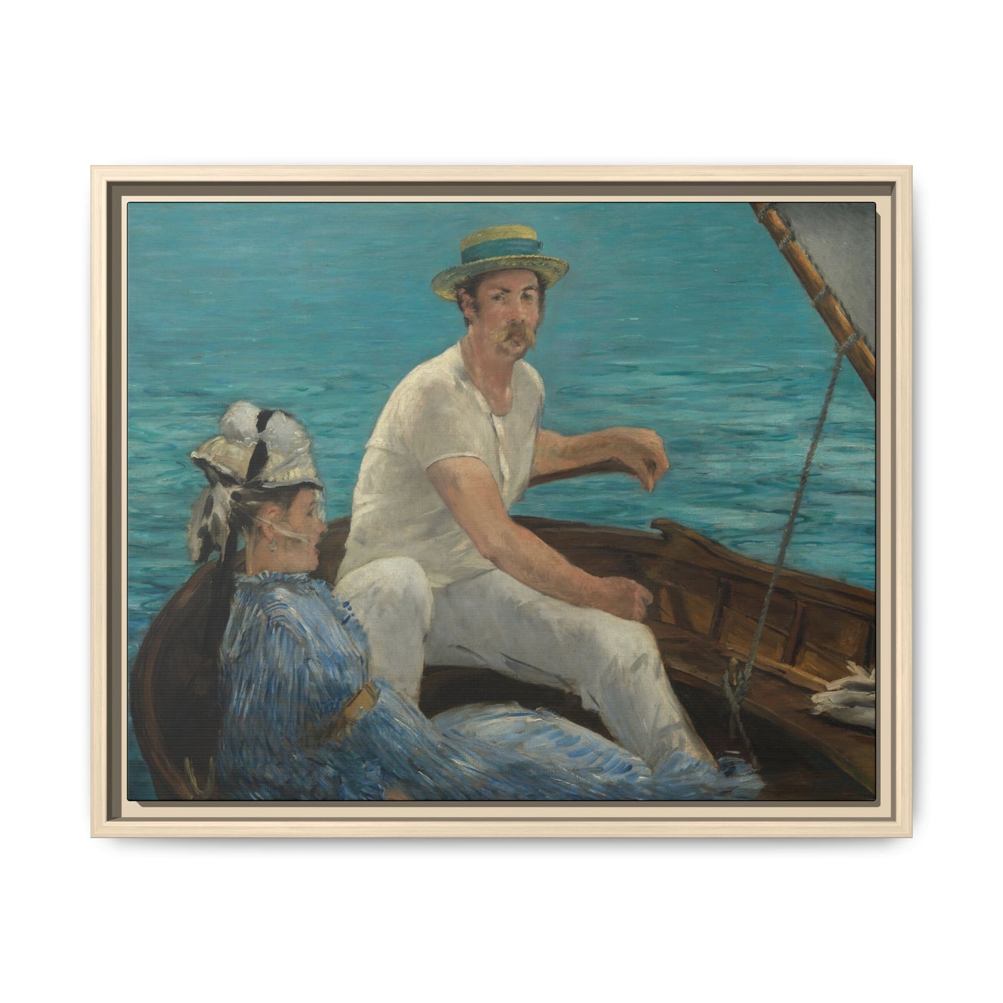 Manet, Édouard - Boating (1874) - Matte Canvas, Framed