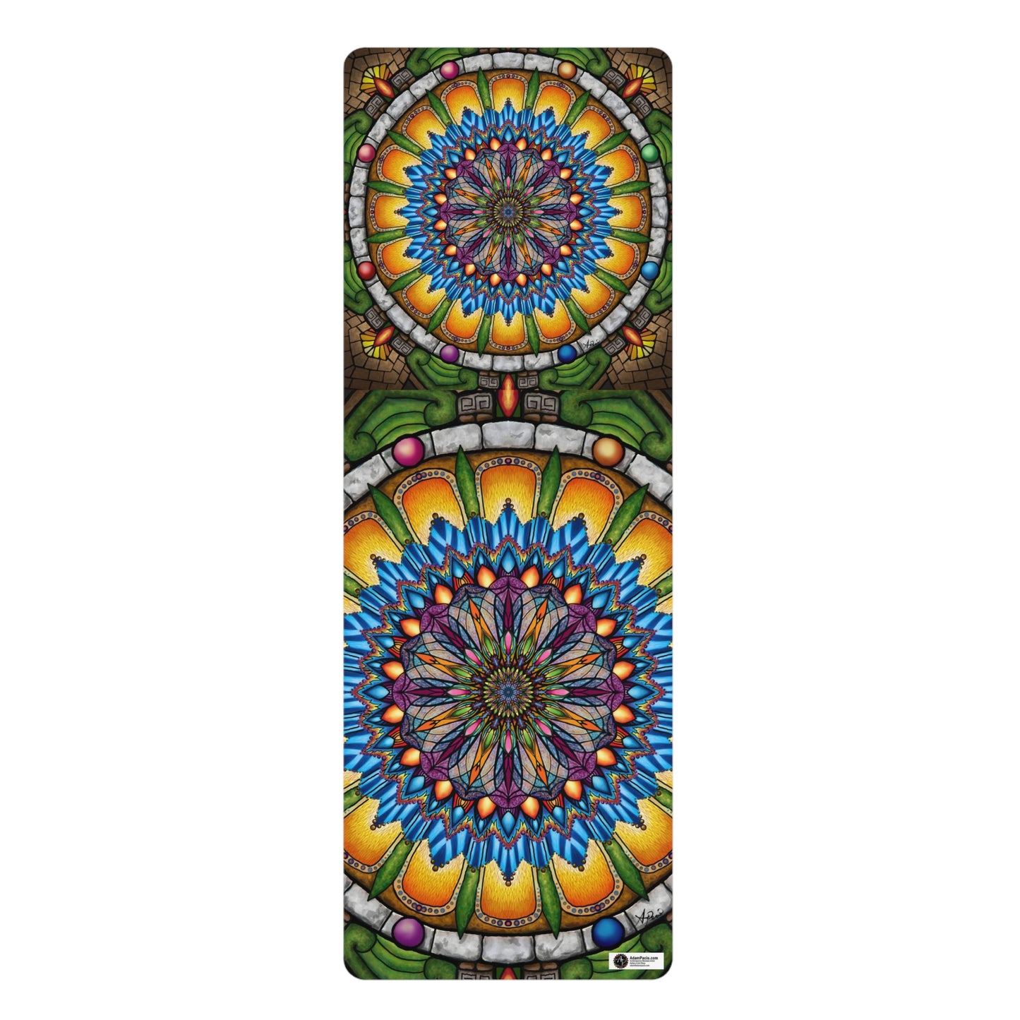Pacio, Adam - Emerald Arrows Mandala - Rubber Yoga Mat