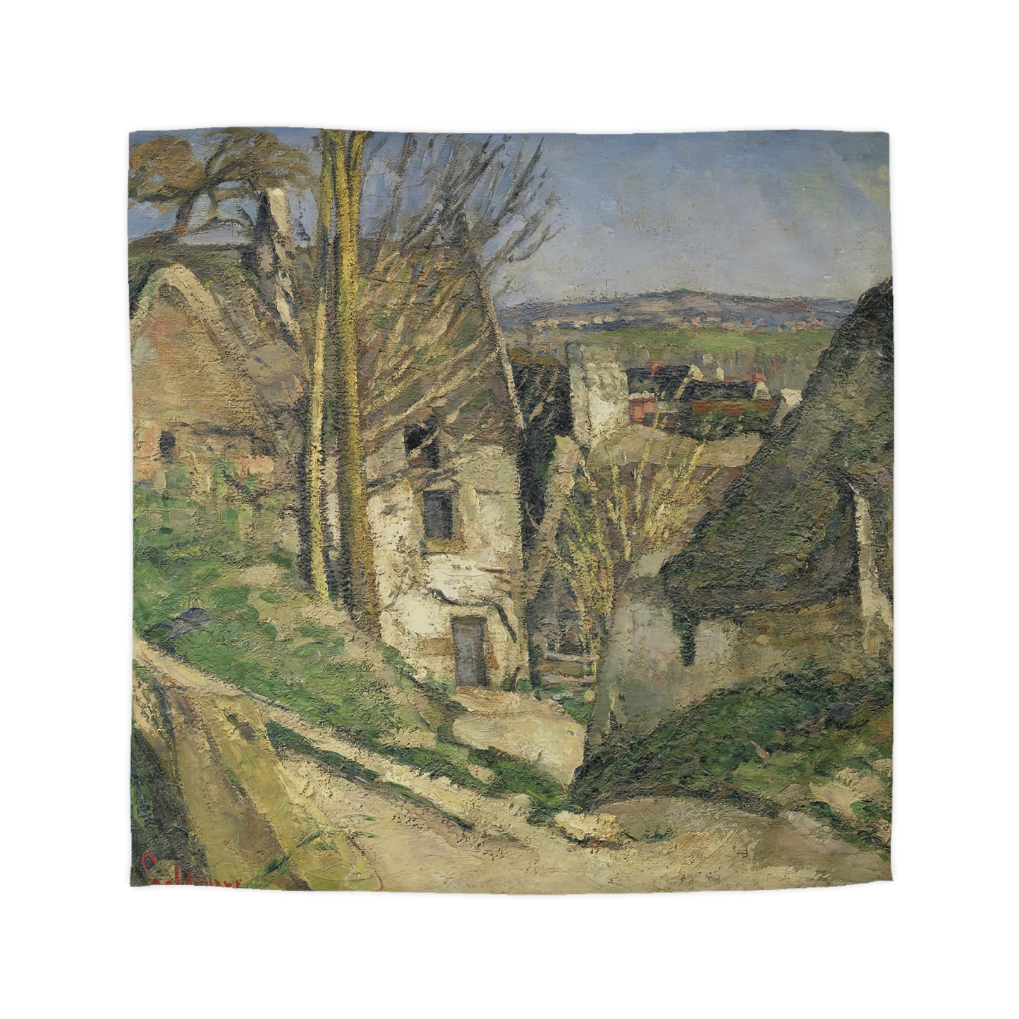 Cézanne, Paul - The House of the Hanged Man, Auvers-sur-Oise (1874) - Microfiber Duvet Cover
