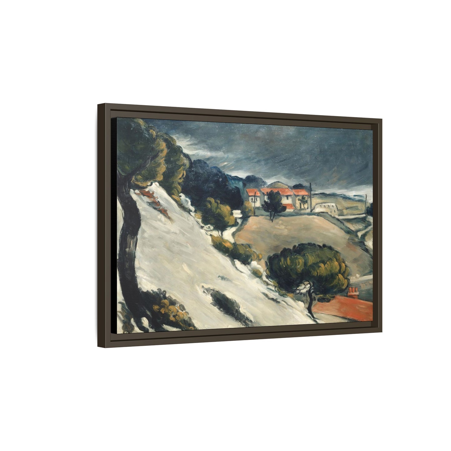 Cézanne, Paul - L’Estaque, Melting Snow (1870) - Matte Canvas, Framed