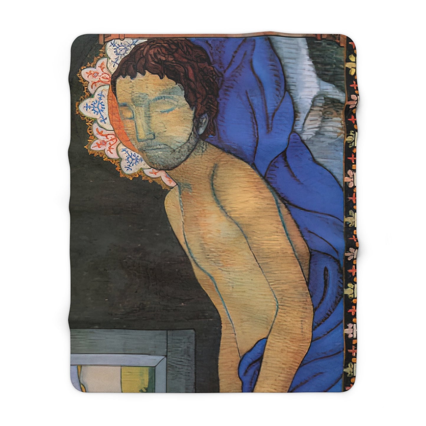 Filiger, Charles - The Recumbent Christ (1895) - Sherpa Fleece Blanket