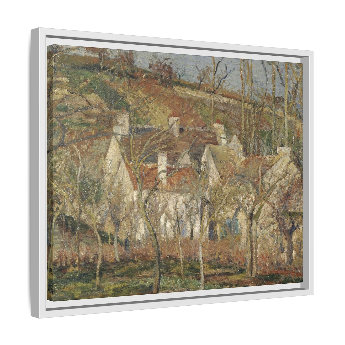 Pissarro, Camille - Red Roofs, Corner of a Village in Winter (1877) - Matte Canvas, Framed