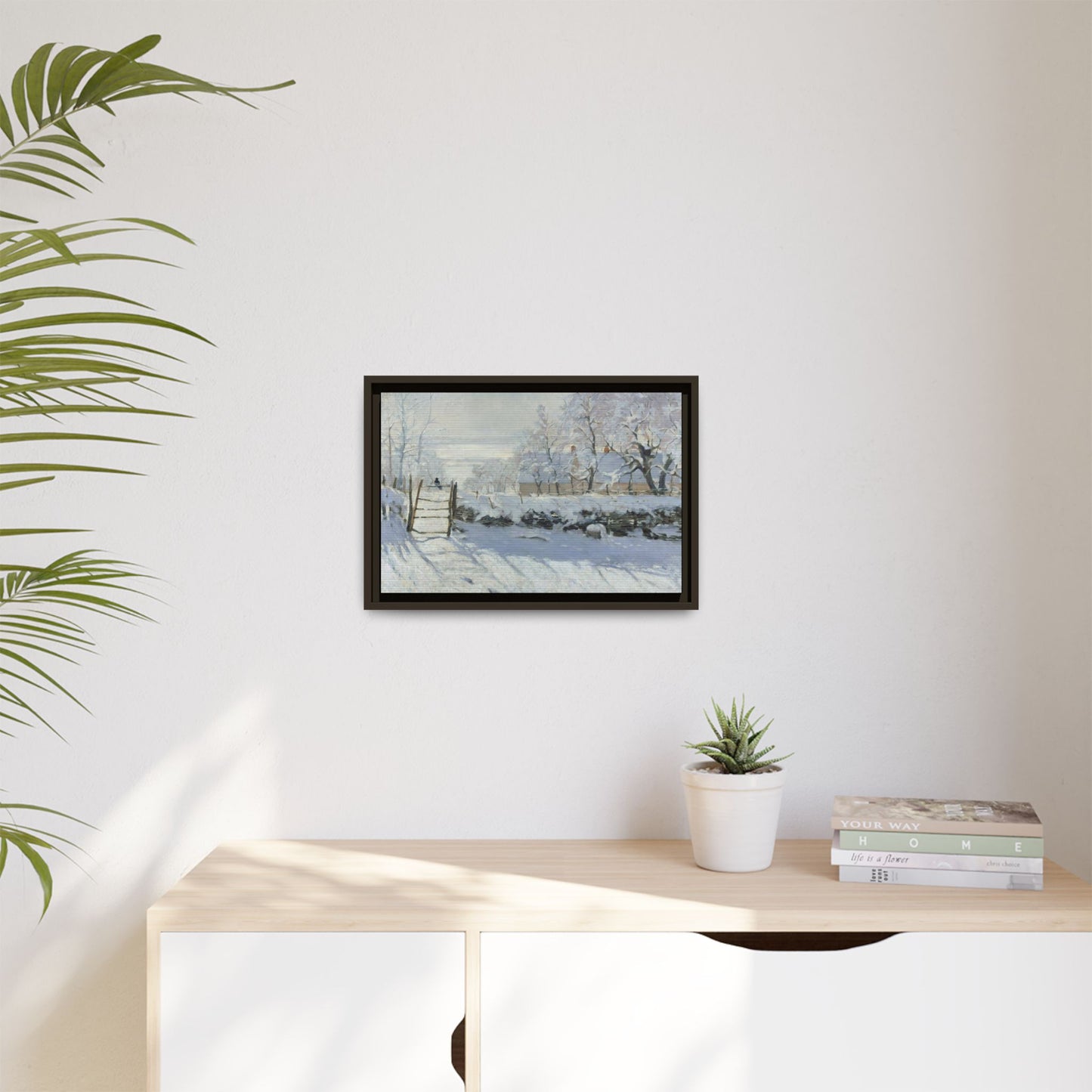 Monet, Claude - The Magpie (1868) - Matte Canvas, Framed