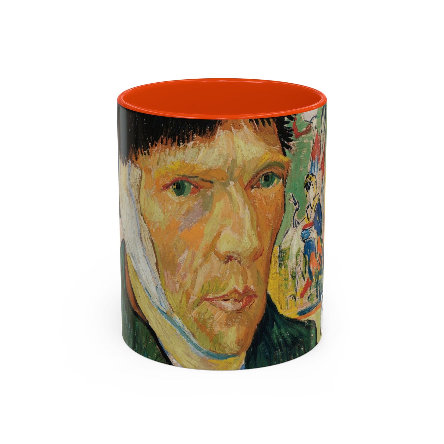 Van Gogh, Vincent - Self Portrait with Bandaged Ear (1889) - Colorful Accent Mugs