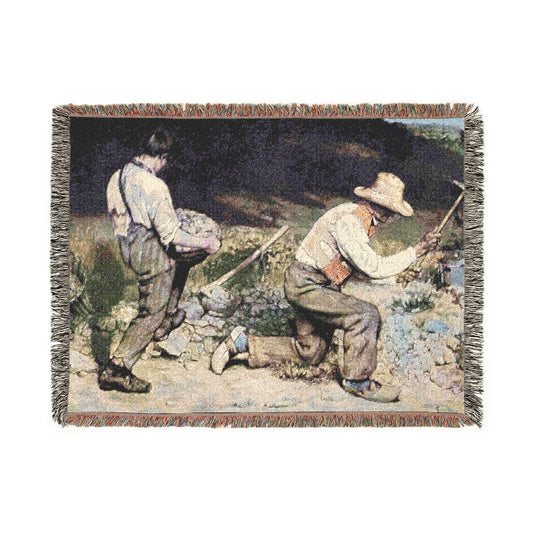 Courbet, Gustave - The Stone Breakers (1850) - Woven Blanket