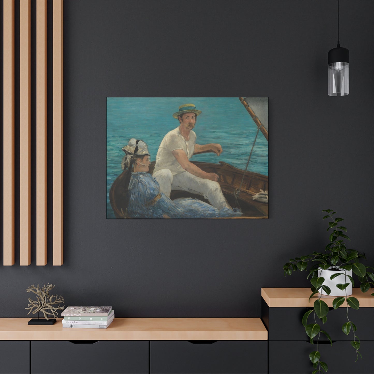 Manet, Édouard - Boating (1874) - Canvas Block, unframed