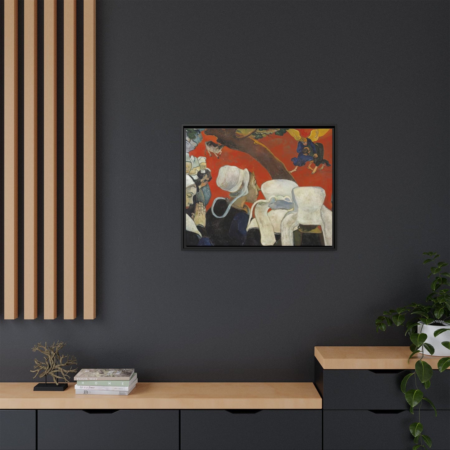 Gauguin, Paul - Vision of the Sermon (Jacob Wrestling with the Angel) (1888) - Matte Canvas, Framed