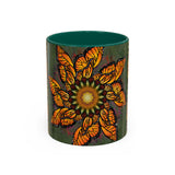Monarch Butterfly Mandala - Colorful Accent Mugs