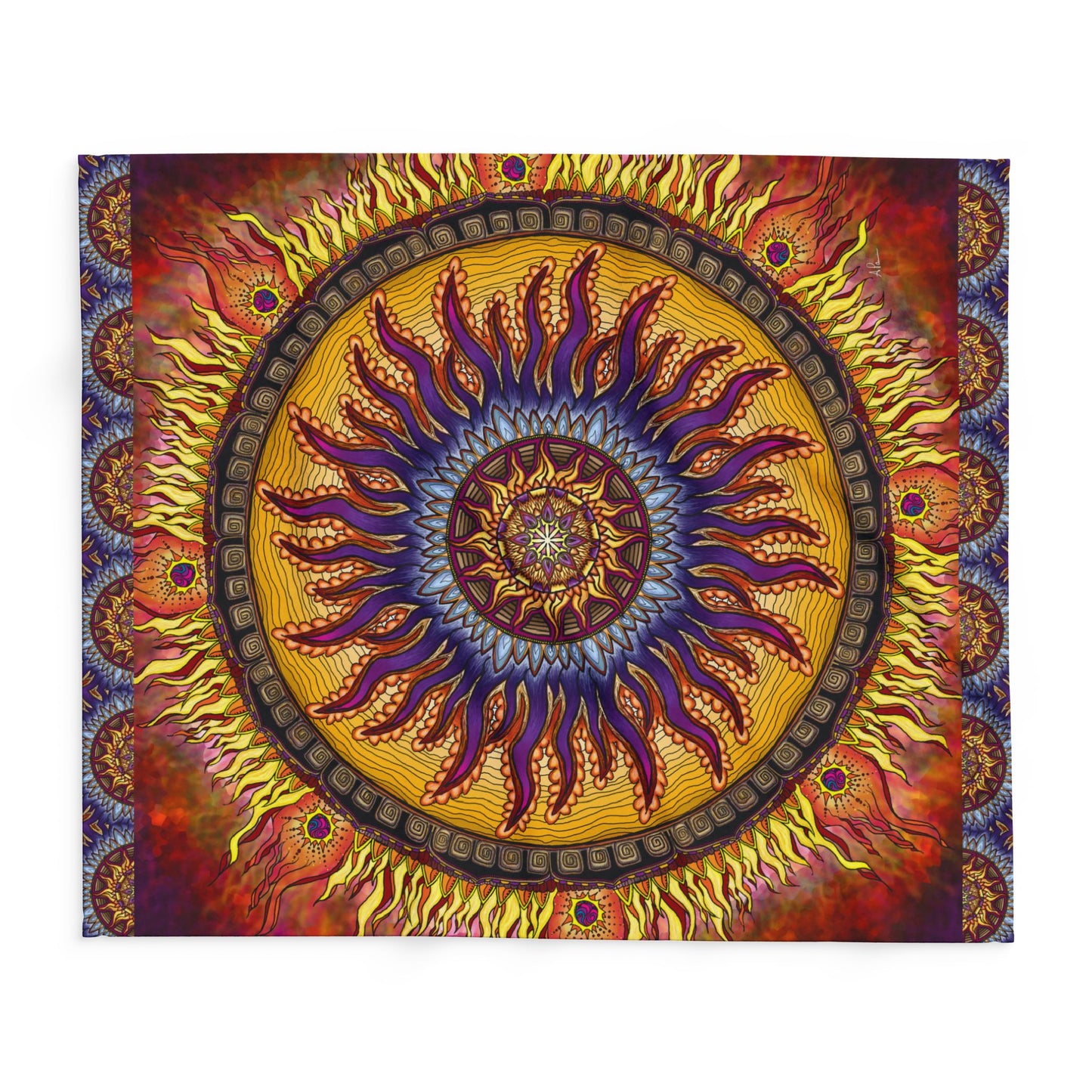 Pacio, Adam - Solar Disc Mandala - Arctic Fleece Blanket
