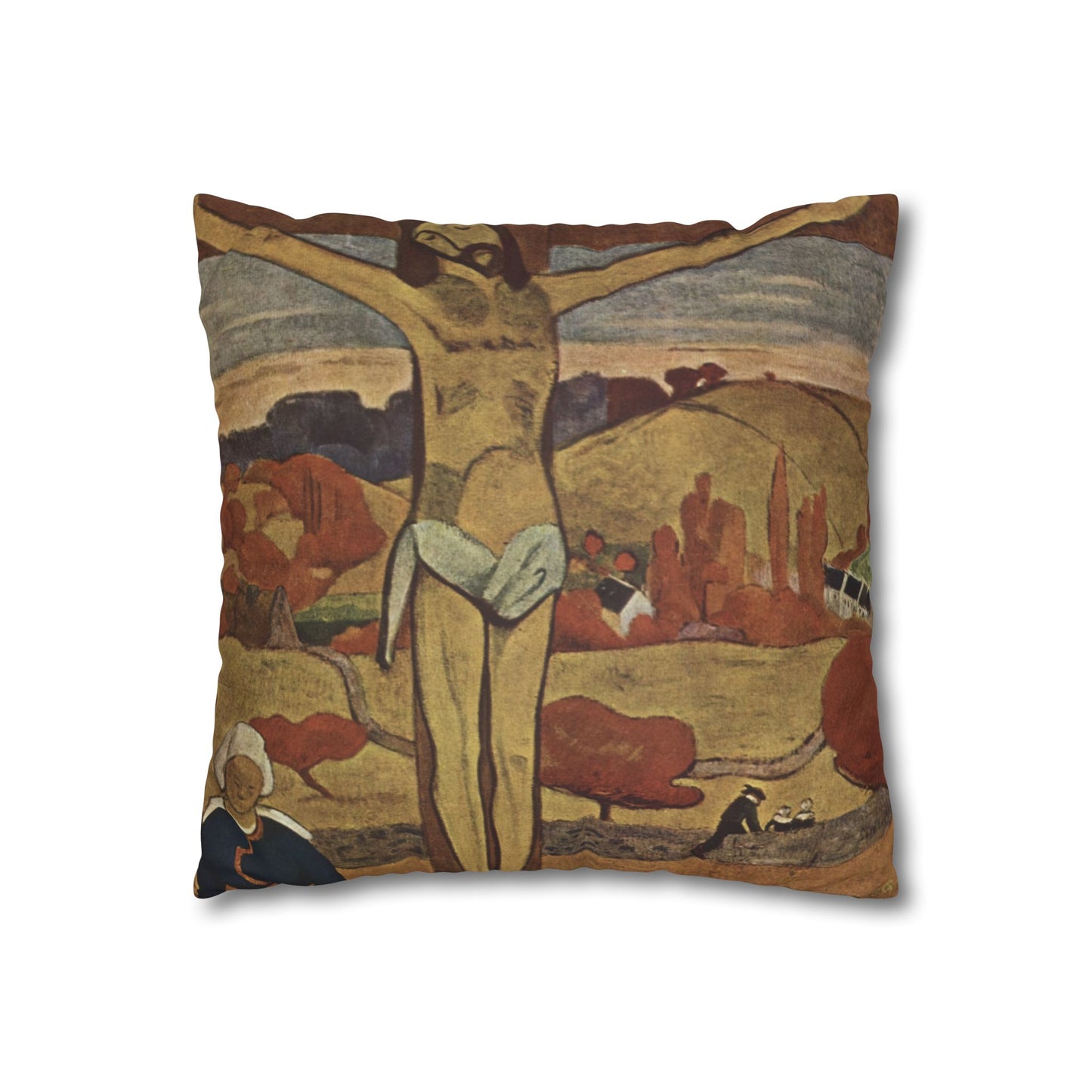 Gauguin, Paul - The Yellow Christ (1889) - Suede Square Pillowcase