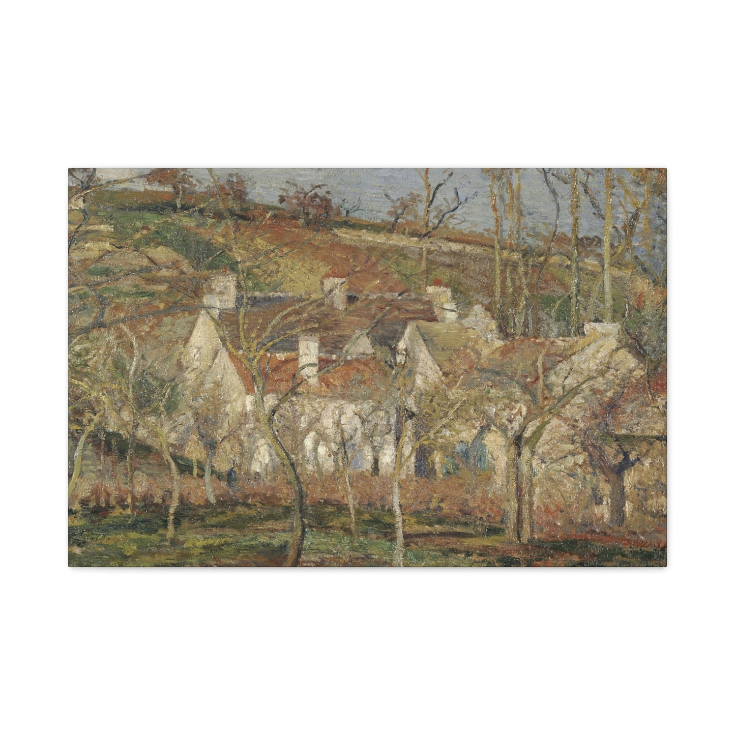 Pissarro, Camille - Red Roofs, Corner of a Village in Winter (1877) - Canvas Block, unframed