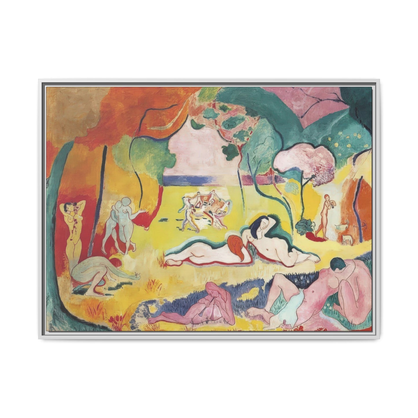 Matisse, Henri - The Joy of Life (1905) - Matte Canvas, Framed