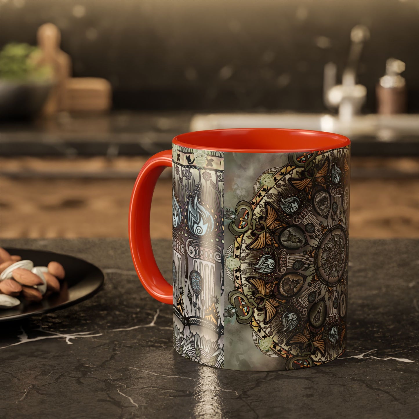 Pacio, Adam - Memento Mori Mandala - Colorful Accent Mugs
