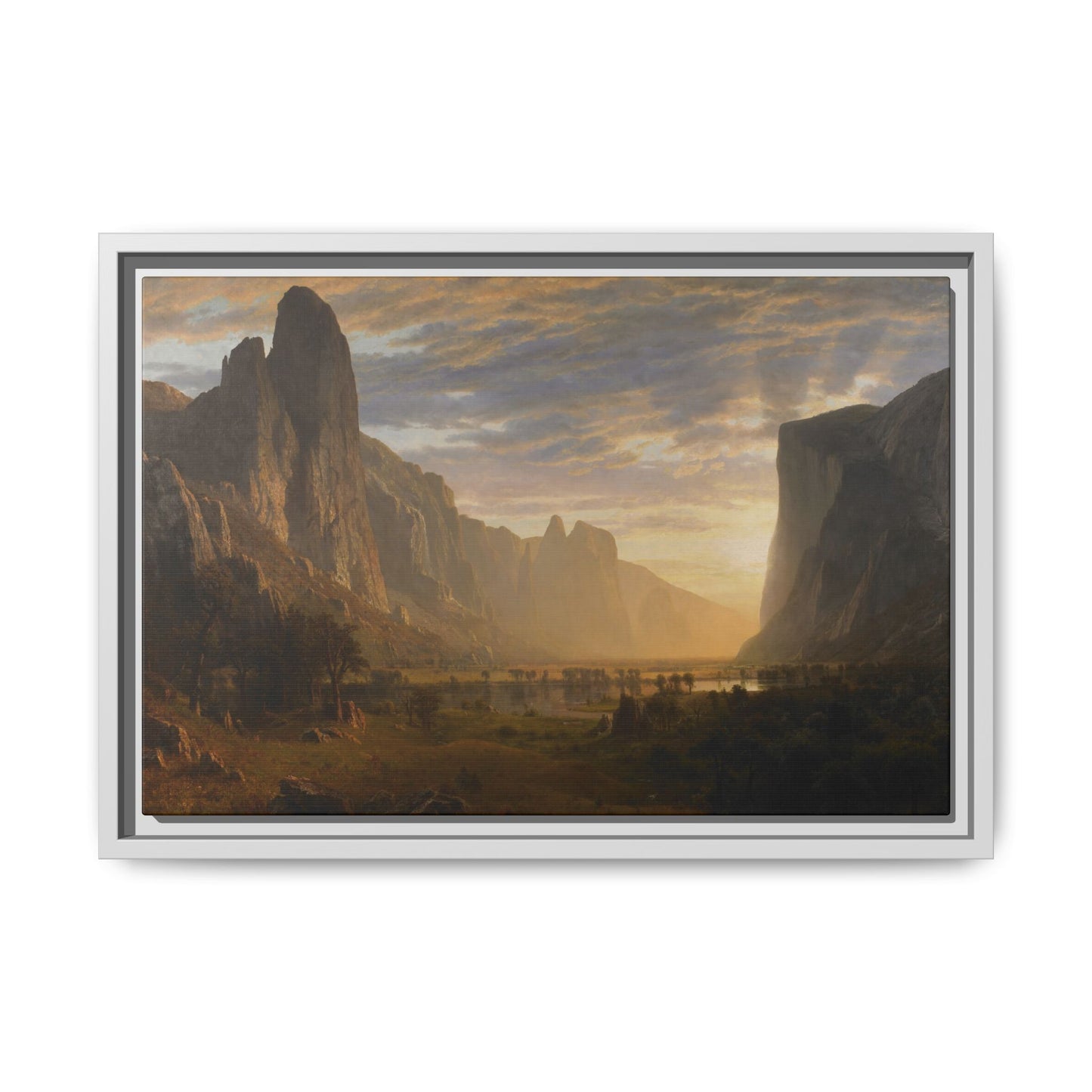 Bierstadt, Albert - Looking Down Yosemite Valley (1865) - Matte Canvas, Framed
