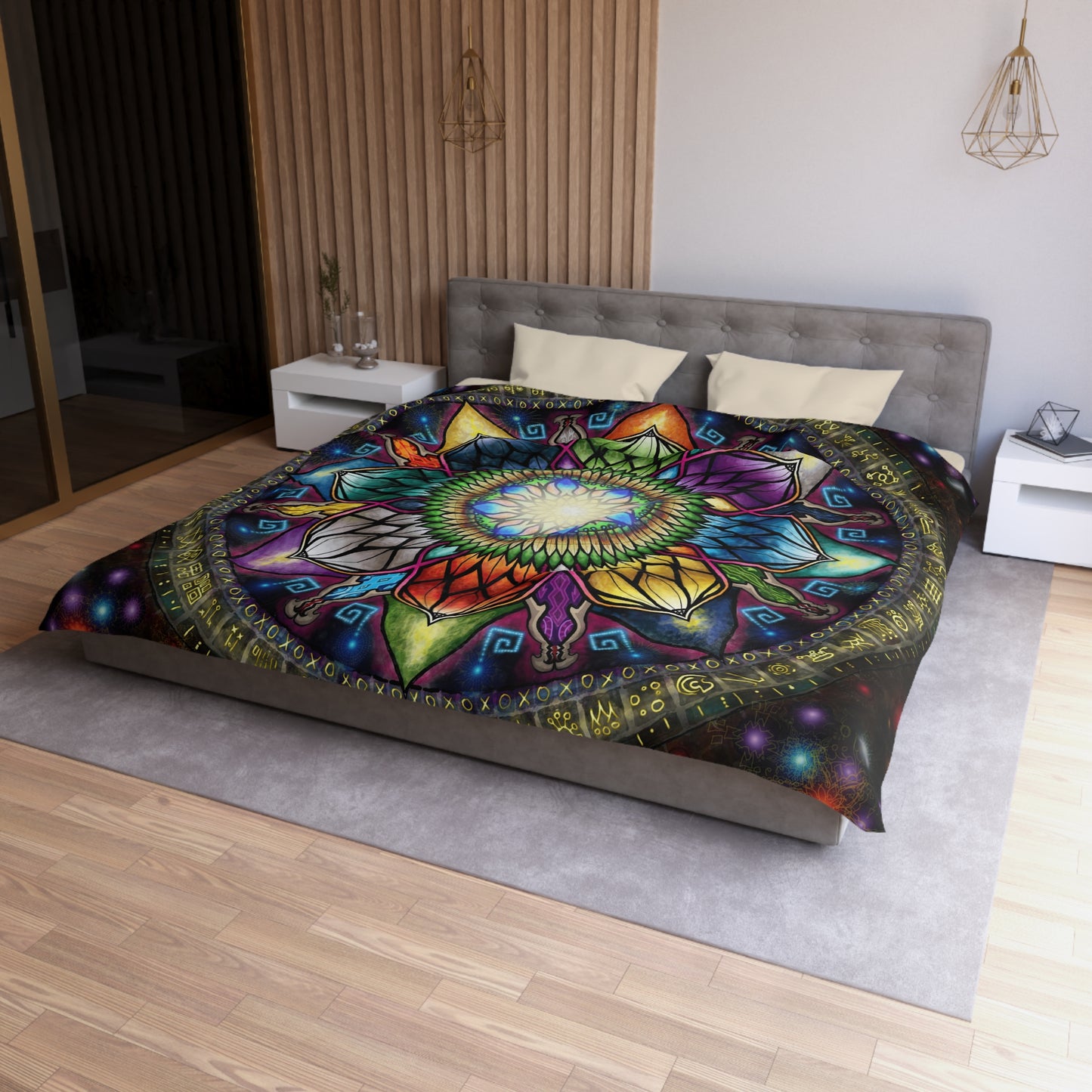 Pacio, Adam - Mystic Jewel Mandala - Microfiber Duvet Cover