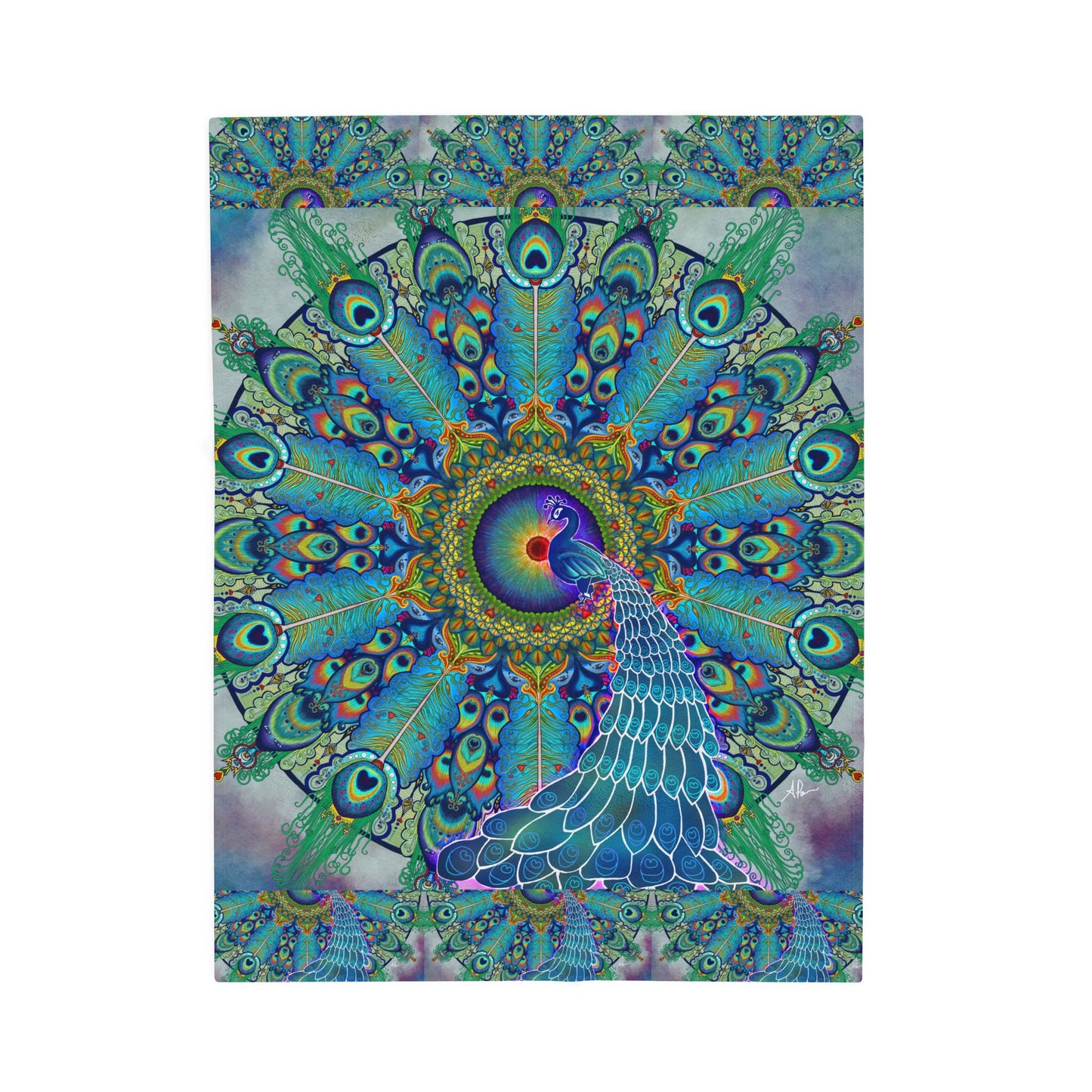 Pacio, Adam - Melek Taus Mandala - Velveteen Plush Blanket