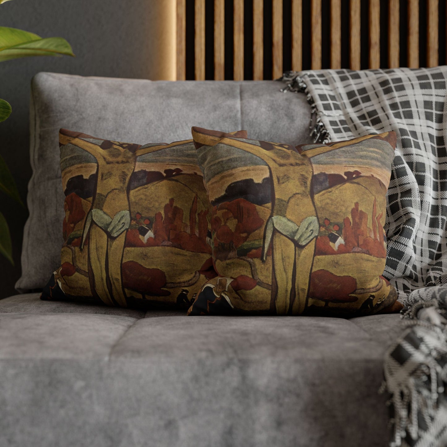 Gauguin, Paul - The Yellow Christ (1889) - Suede Square Pillowcase