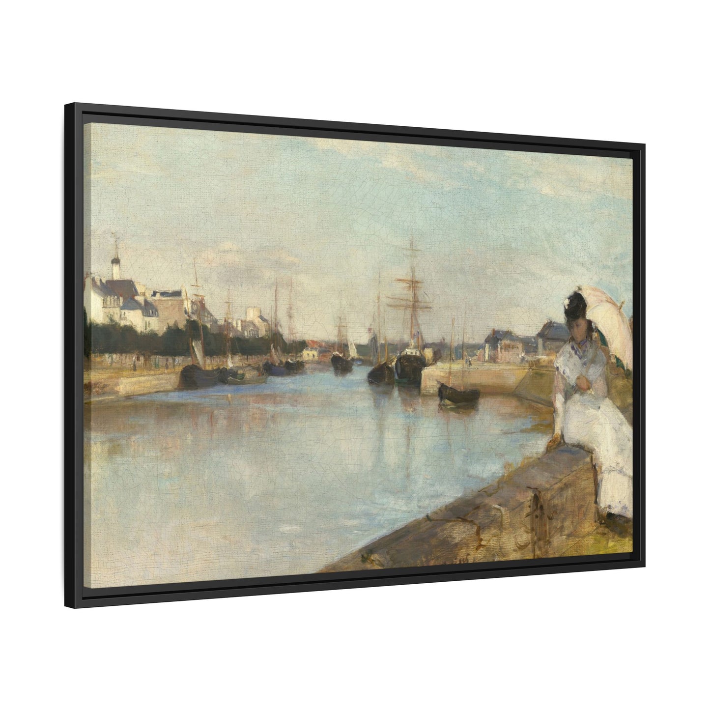 Morisot, Berthe - The Harbor at Lorient (1869) - Matte Canvas, Framed