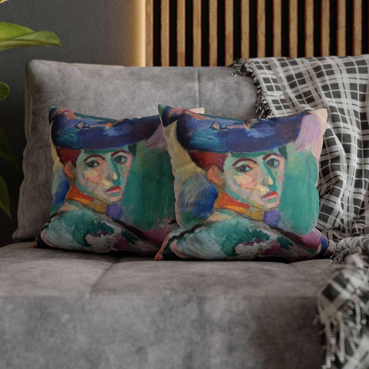 Matisse, Henri - Woman with a Hat (1905) - Suede Square Pillowcase