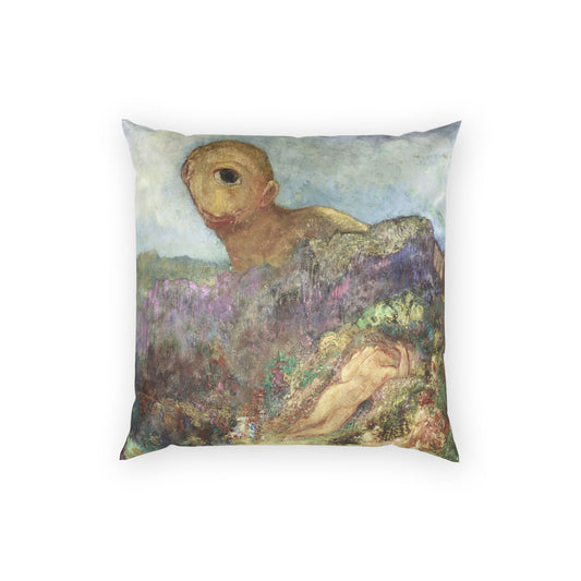 Redon, Odilon - The Cyclops (1914) - Poly Velvet Pillow