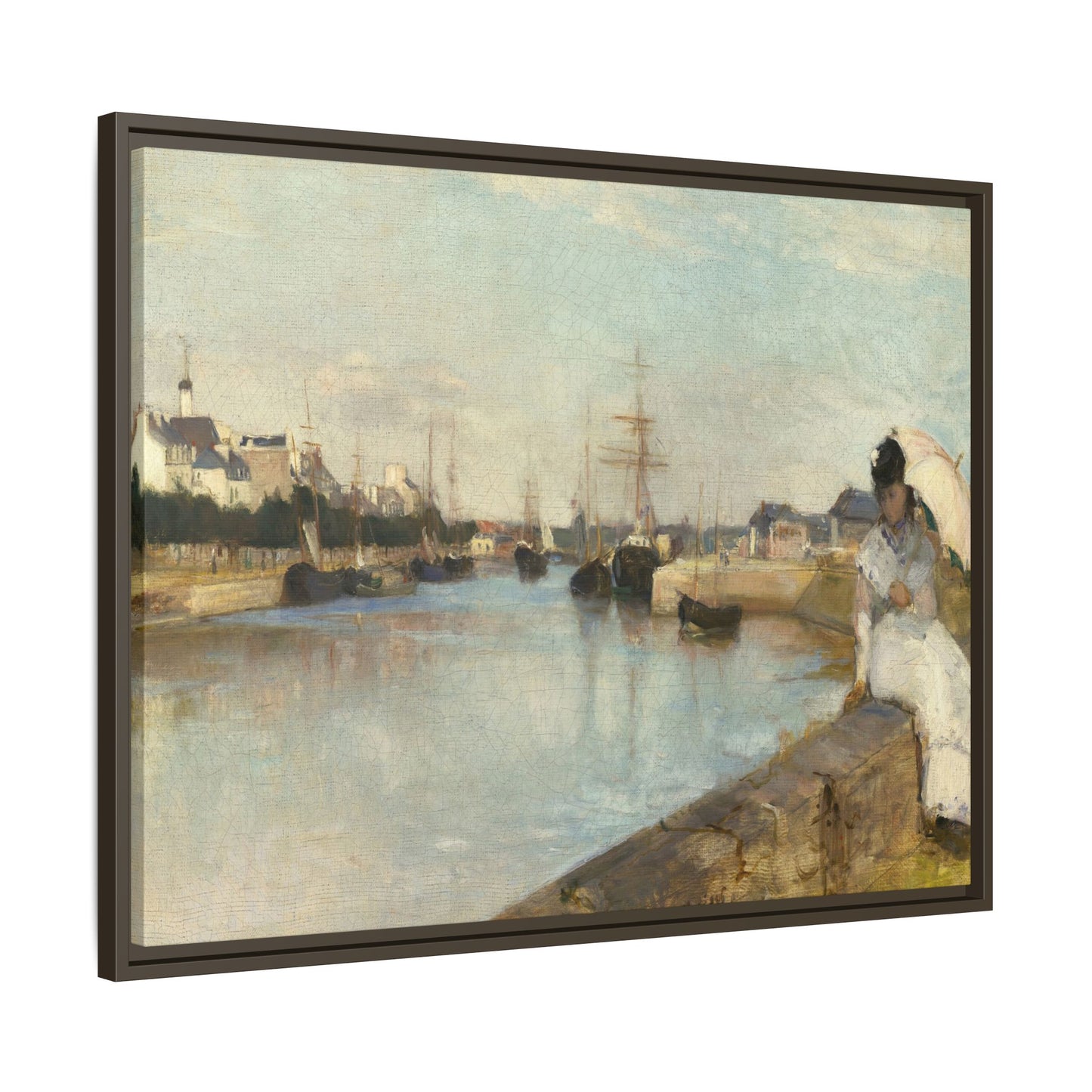 Morisot, Berthe - The Harbor at Lorient (1869) - Matte Canvas, Framed