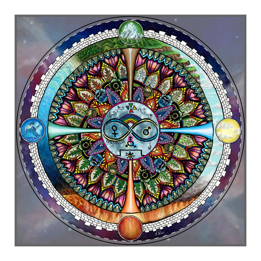 Lunar Rites Mandala - PU Leather Mouse Mat