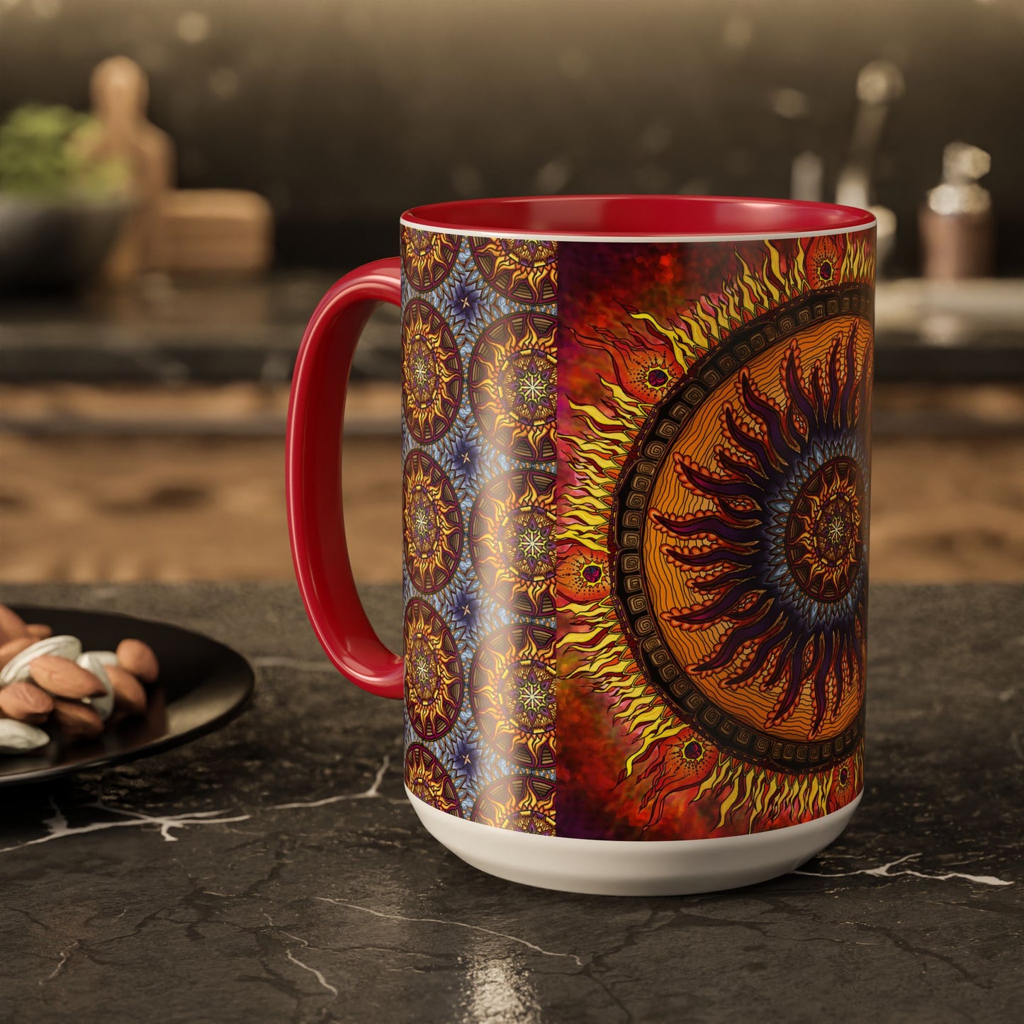 Pacio, Adam - Solar Disc Mandala - Colorful Accent Mugs
