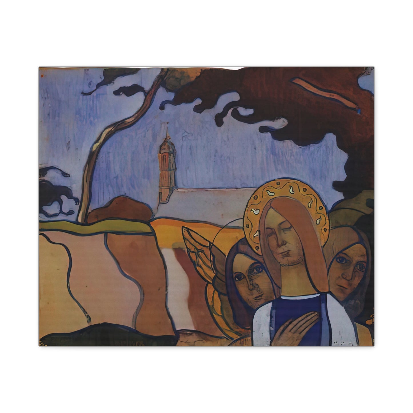 Filiger, Charles - Virgin and Two Angels (1895) - Canvas Block, unframed