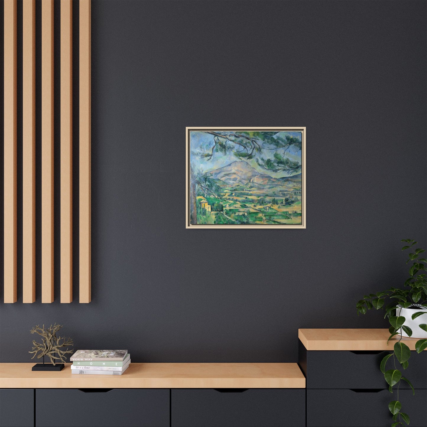 Cézanne, Paul - Mont Sainte-Victoire with Large Pine (1887) - Matte Canvas, Framed