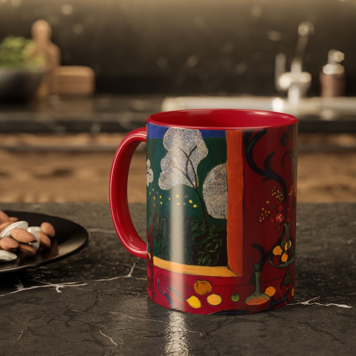 Matisse, Henri - The Dessert Harmony in Red (1908) - Colorful Accent Mugs