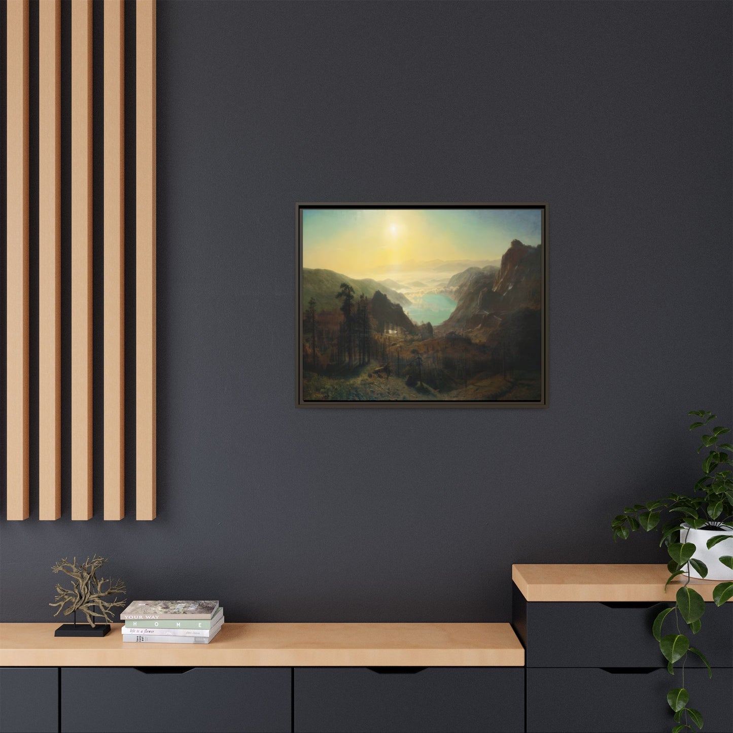 Bierstadt, Albert - Donner Lake from the Summit (1873) - Matte Canvas, Framed