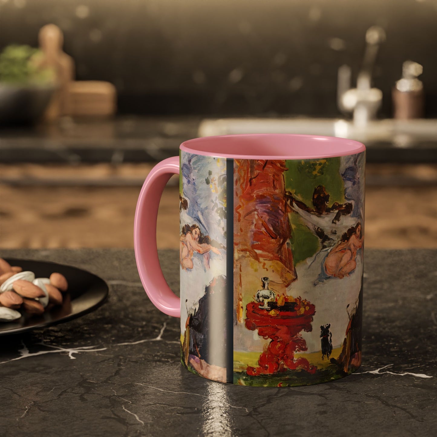 Cézanne, Paul - A Modern Olympia (1874) - Colorful Accent Mugs