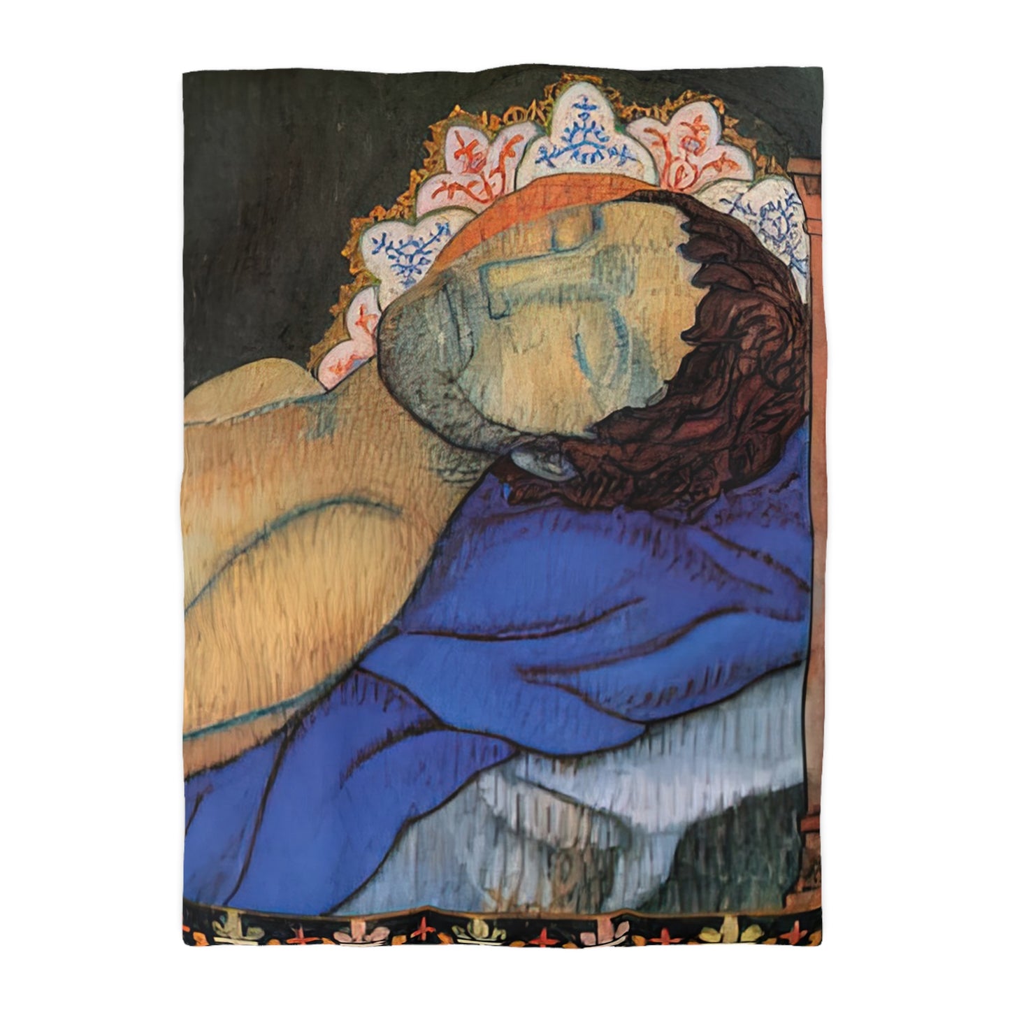 Filiger, Charles - The Recumbent Christ (1895) - Microfiber Duvet Cover